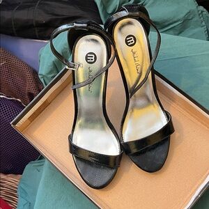 Michael Antonio Lovina Black Ankle Strap Stilettos 9
